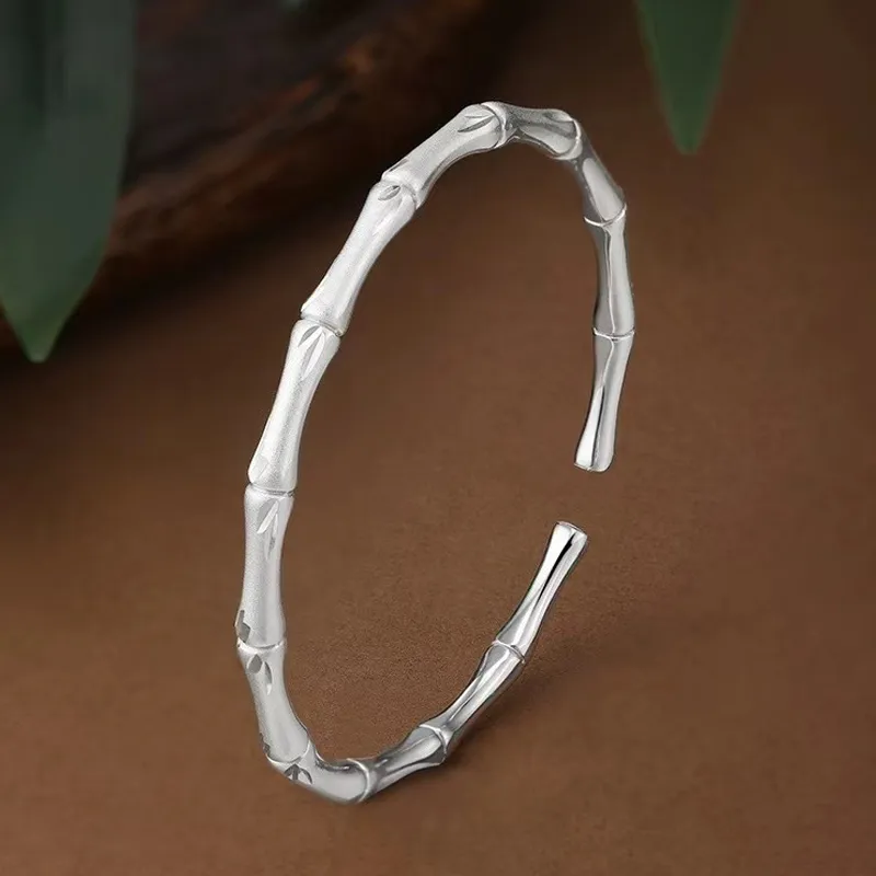Old Qingyun Silver Building 999 Fine Silver Bangles Women's-1