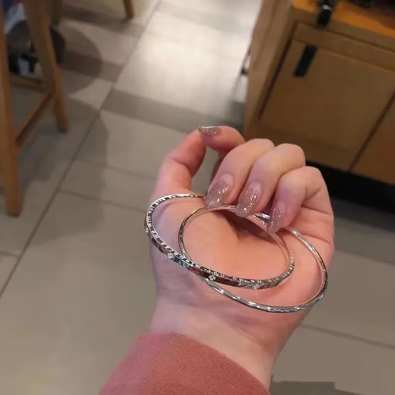 Old Qingyun Silver Building 999 Fine Silver Bangles Women's-4