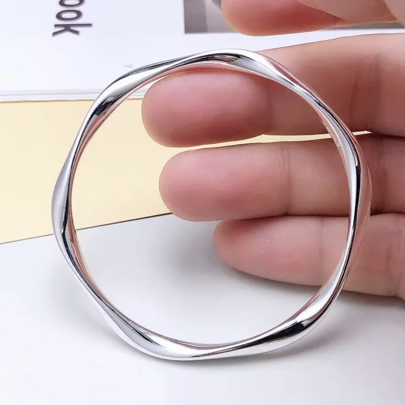 Old Qingyun Silver Building 999 Fine Silver Sterling Silver Bracelets Unisex-4