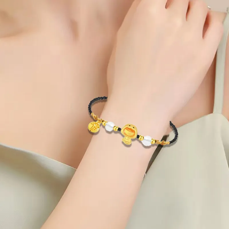 Old Qingyun Silver Building Gold Bracelet Unisex-7