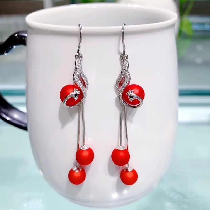 Old Qingyun Silver Building 990 Silver Earrings Women's-2