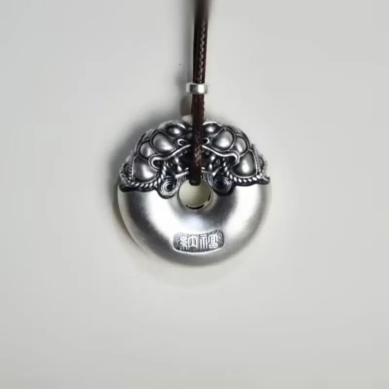 Old Qingyun Silver Building 999 Fine Silver Pendants Unisex-4