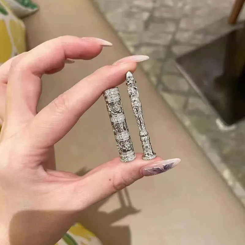 Old Qingyun Silver Building S925 Silver Necklaces Unisex-2