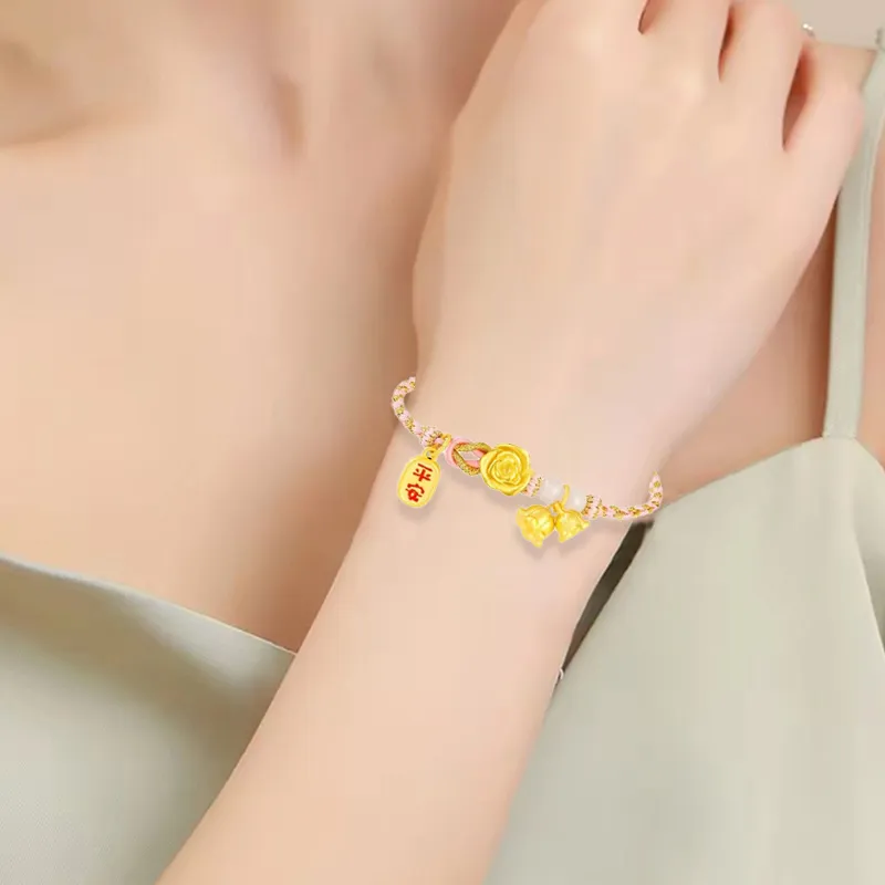 Old Qingyun Silver Building Gold Bracelet Women's-4