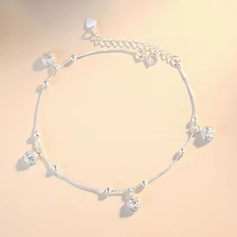 Old Qingyun Silver Building Foot Silver 990 Anklets Women's-1