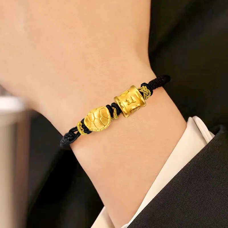 Old Qingyun Silver Building Gold Bracelet Unisex-4