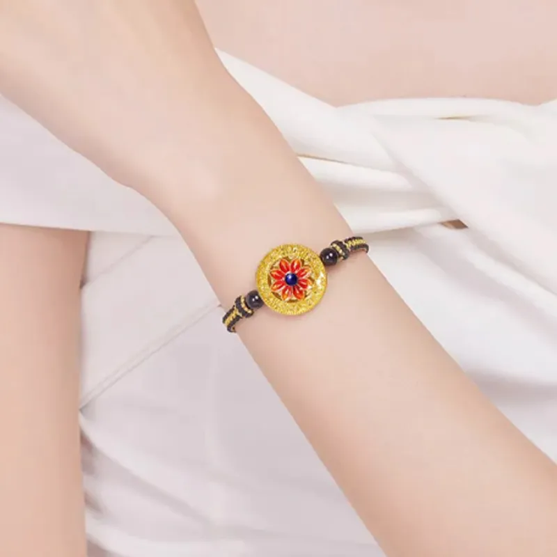 Old Qingyun Silver Building Gold Bracelet Unisex-7