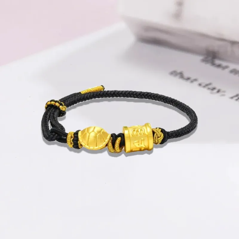 Old Qingyun Silver Building Gold Bracelet Unisex-3