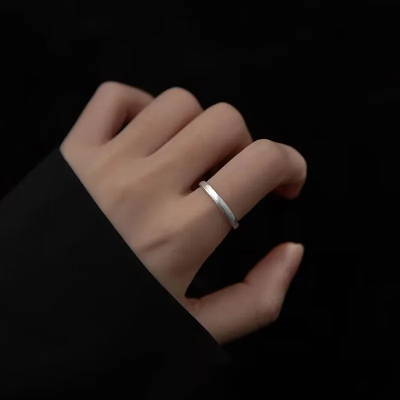 Old Qingyun Silver Building 999 Fine Silver Rings Unisex-2