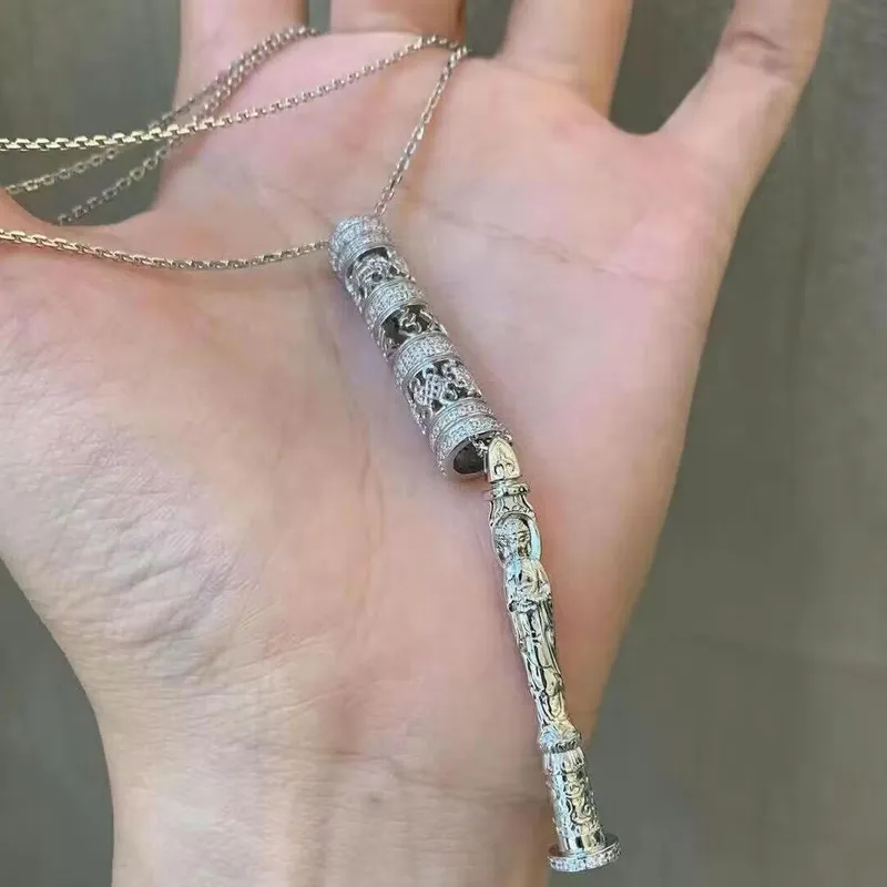 Old Qingyun Silver Building S925 Silver Necklaces Unisex-3