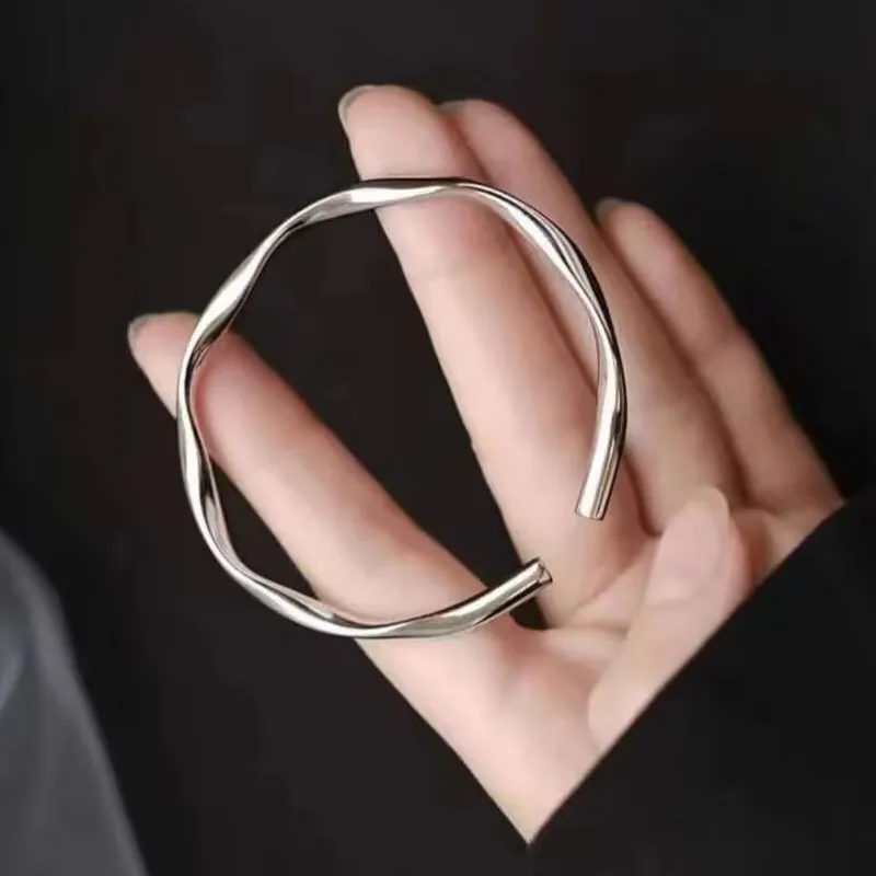 Old Qingyun Silver Building 999 Fine Silver Bangles Women's-4