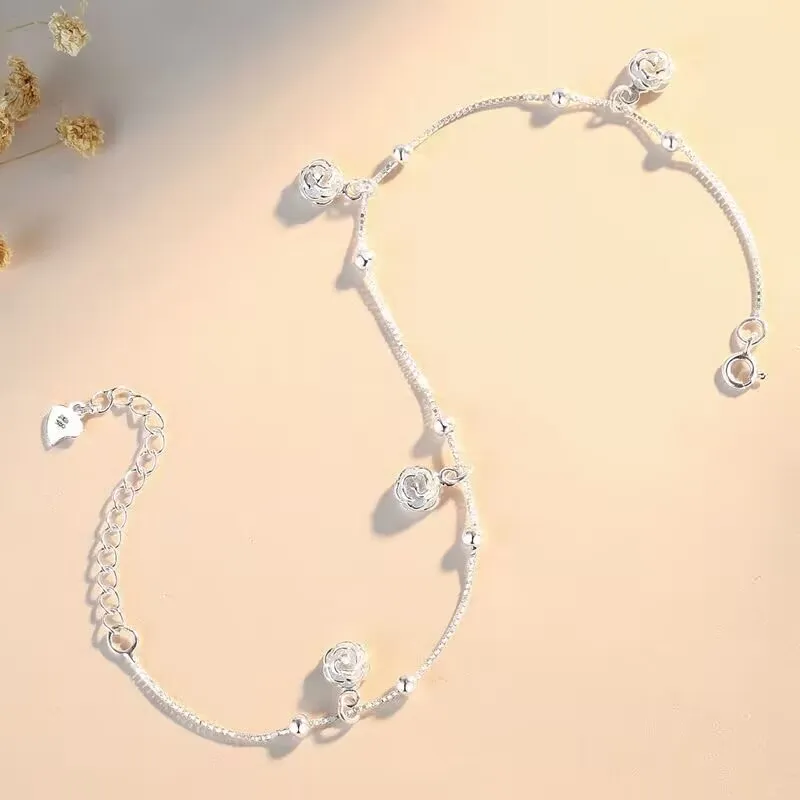 Old Qingyun Silver Building Foot Silver 990 Anklets Women's-2