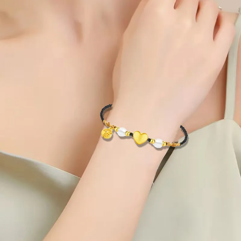 Old Qingyun Silver Building Gold Bracelet Unisex-5