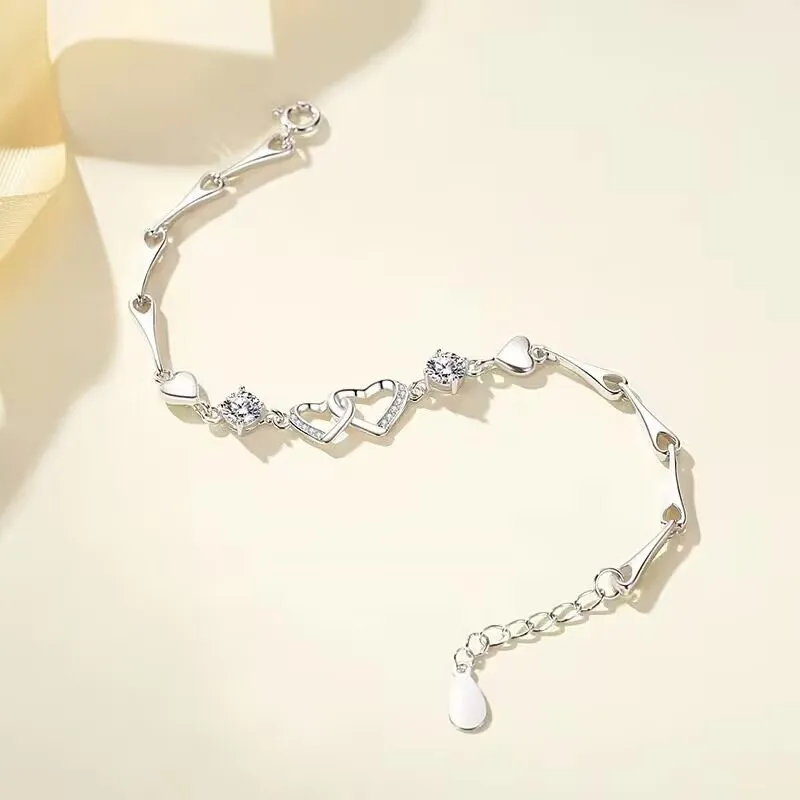 Old Qingyun Silver Building S990 Silver Bracelets Women's-2