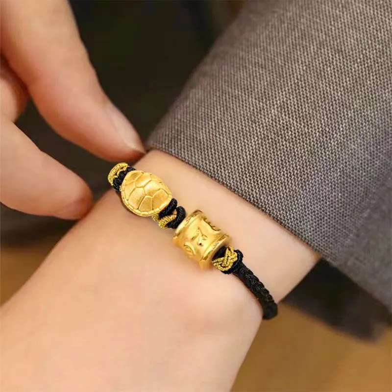 Old Qingyun Silver Building Gold Bracelet Unisex-5