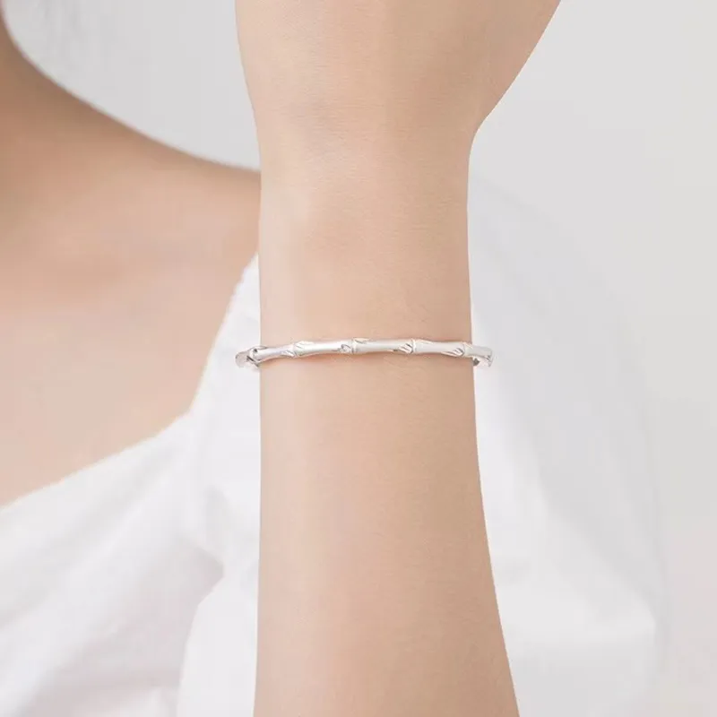 Old Qingyun Silver Building 999 Fine Silver Bangles Women's-3