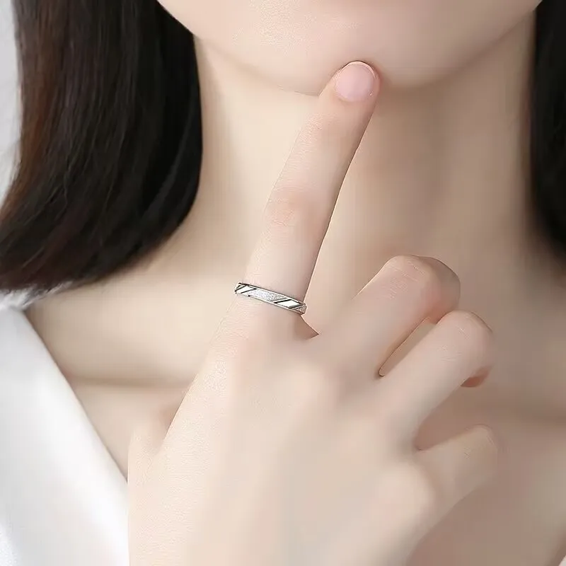 Old Qingyun Silver Building 999 Fine Silver Rings Unisex-5
