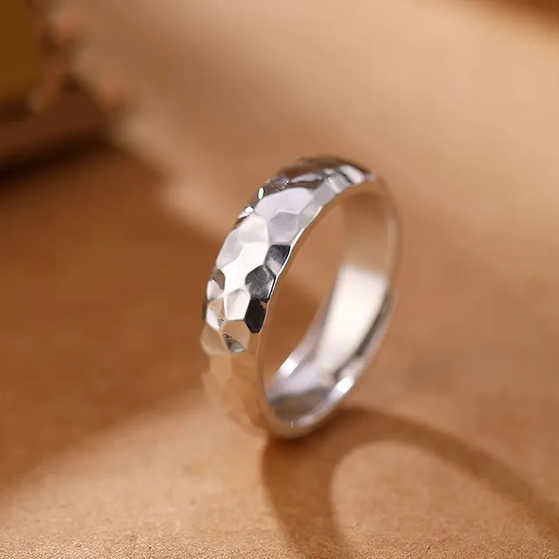Old Qingyun Silver Building 999 Fine Silver Rings Unisex-9