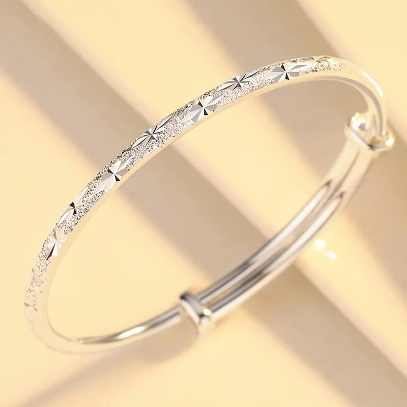 Old Qingyun Silver Building 999 Fine Silver Sterling Silver Bracelets Women's-3