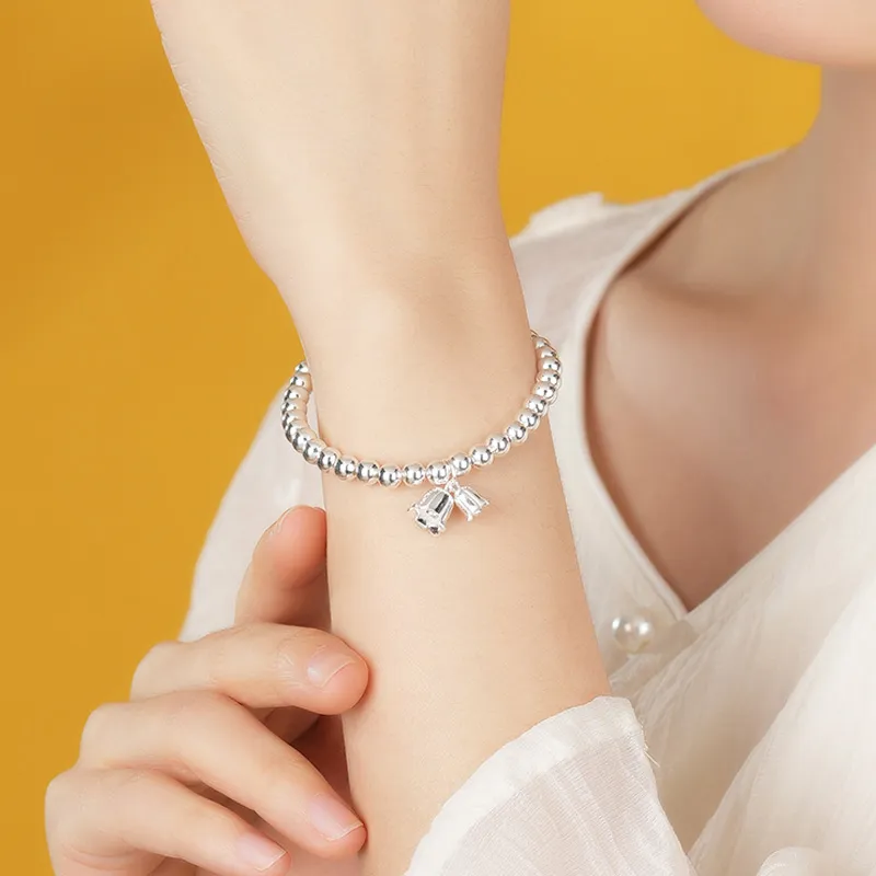 Old Qingyun Silver Building 999 Fine Silver Bracelets Women's-5