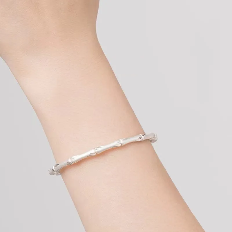 Old Qingyun Silver Building 999 Fine Silver Bangles Women's-4