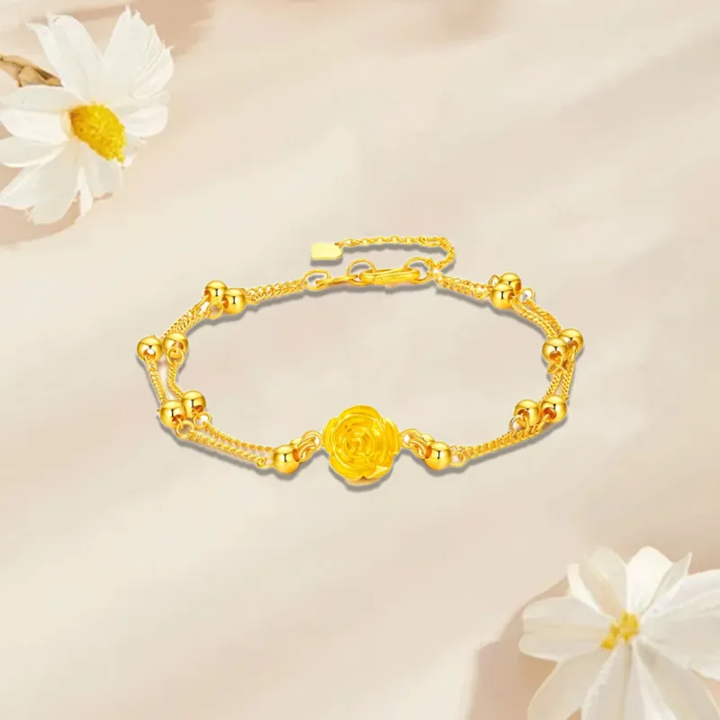 Old Qingyun Silver Building Gold Bracelet Unisex-3