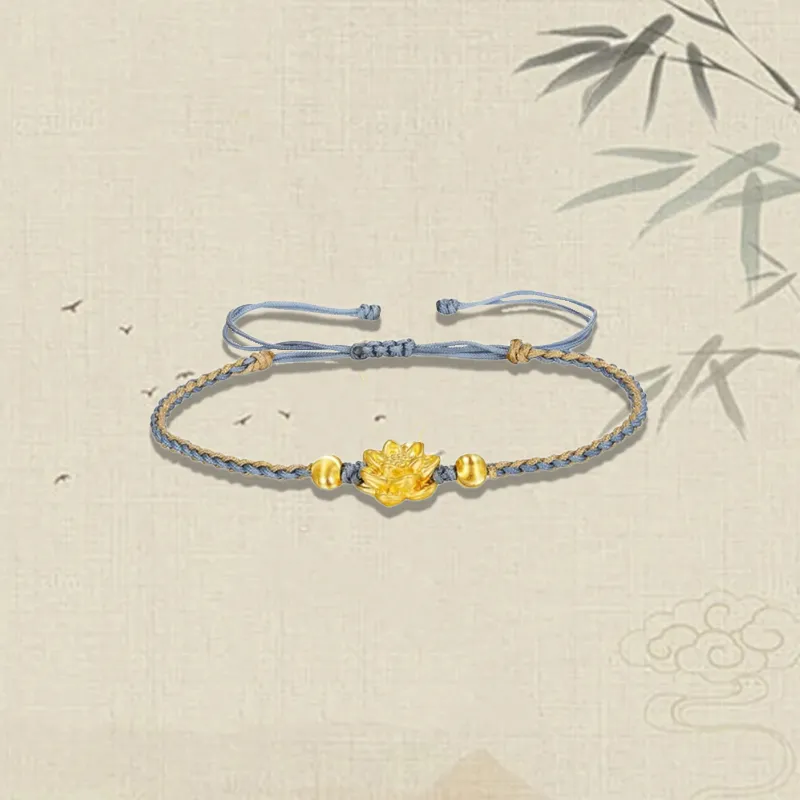 Old Qingyun Silver Building Gold Bracelet Unisex-3