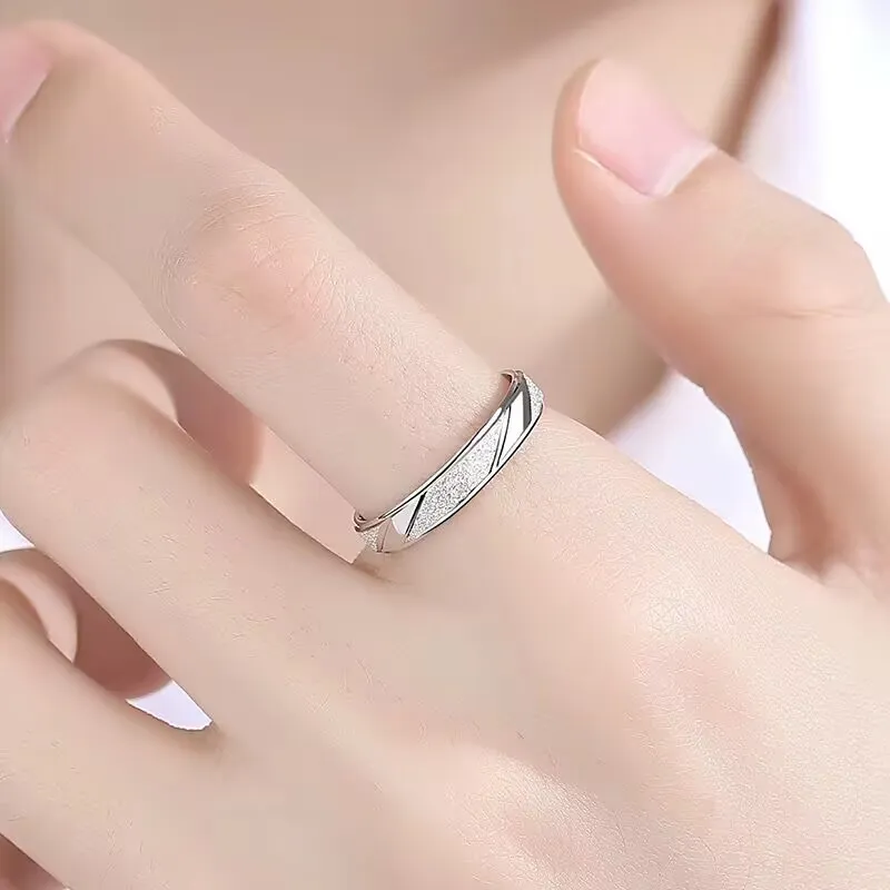 Old Qingyun Silver Building 999 Fine Silver Rings Unisex-4