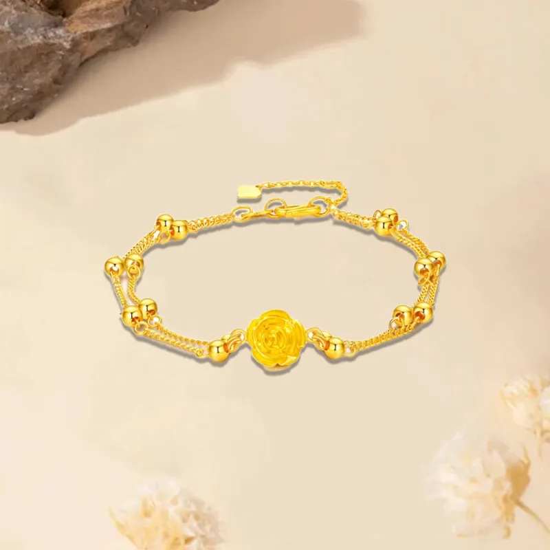 Old Qingyun Silver Building Gold Bracelet Unisex-1