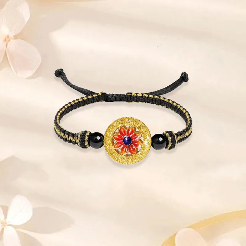 Old Qingyun Silver Building Gold Bracelet Unisex-5