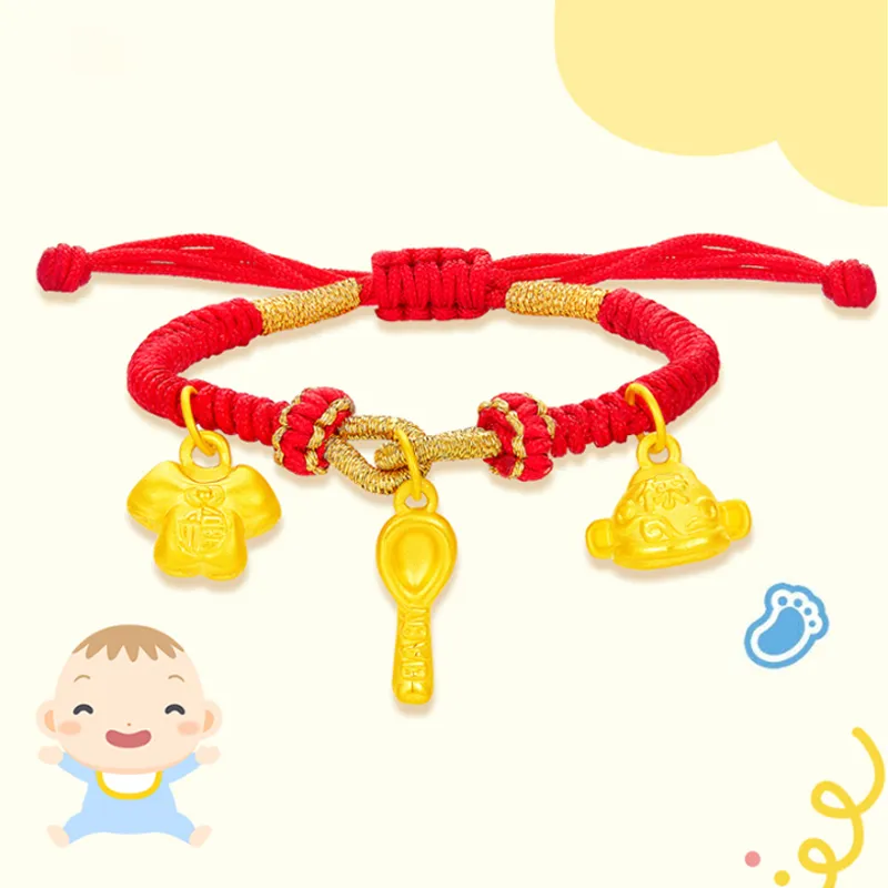 Old Qingyun Silver Building Gold Bracelet Kids-1