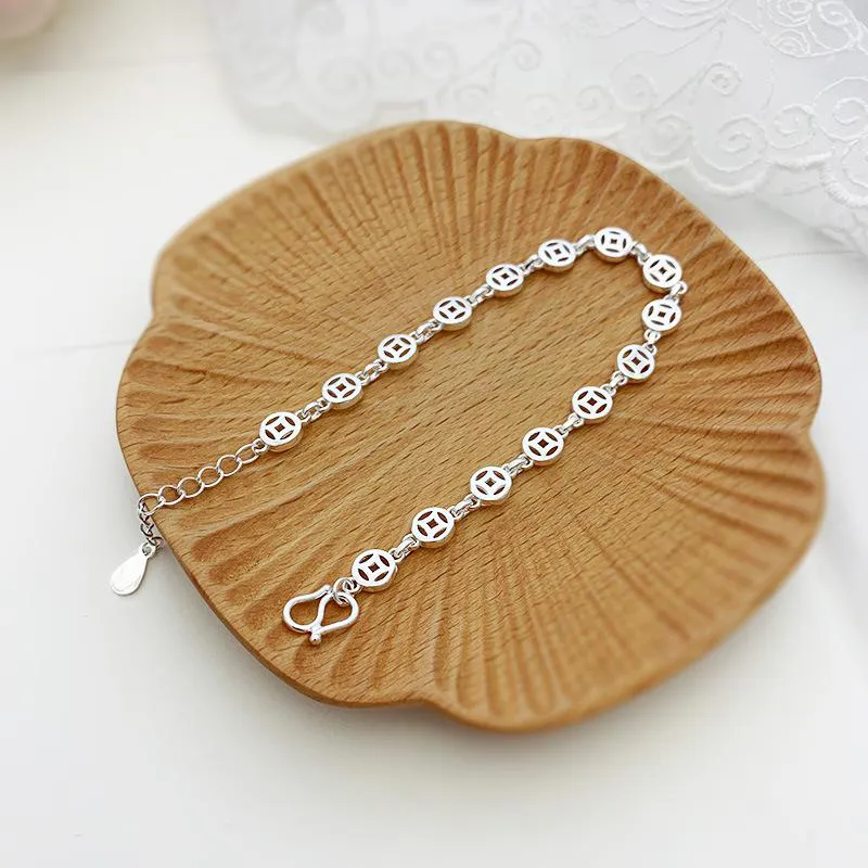 Old Qingyun Silver Building 999 Fine Silver Bracelets Women's-2