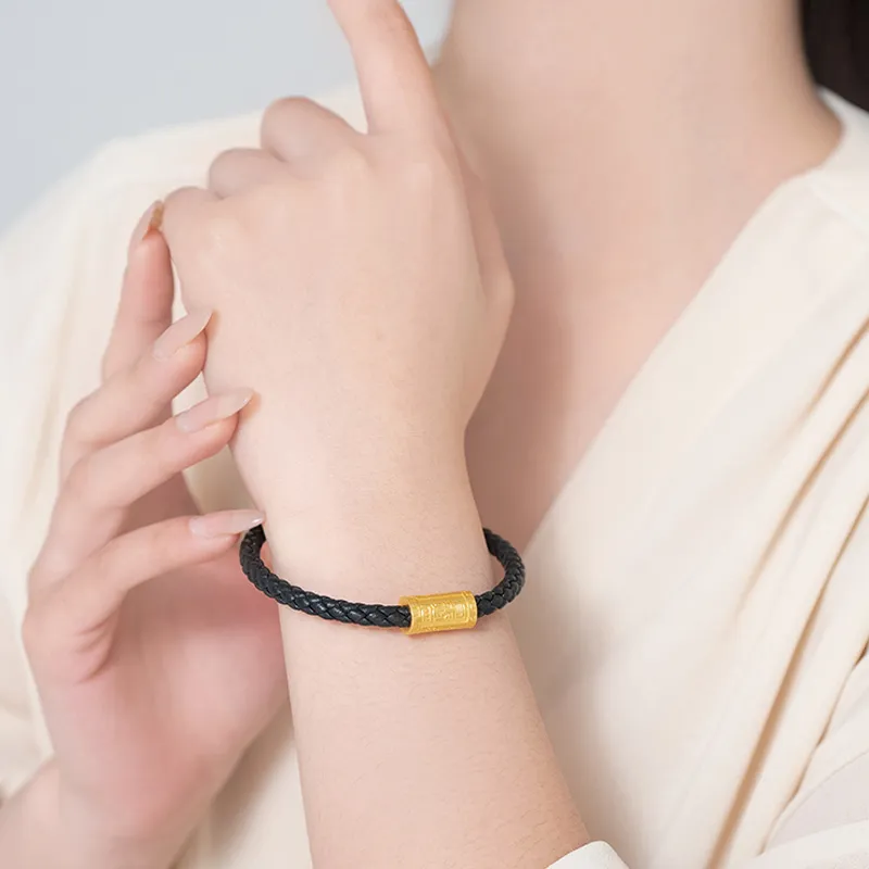 Old Qingyun Silver Building Gold Bracelet Men-4