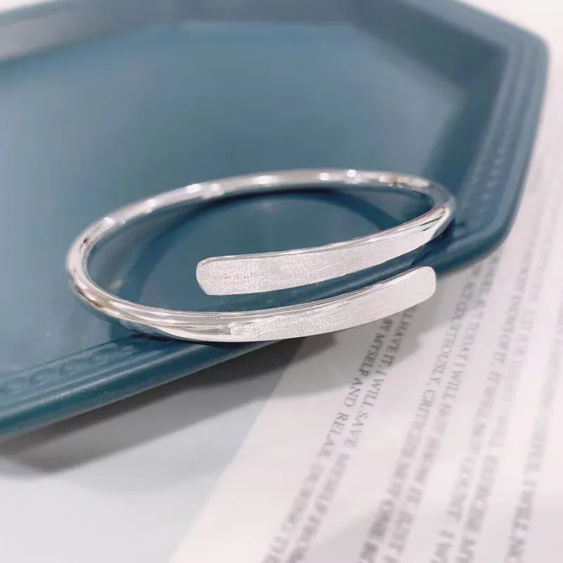 Old Qingyun Silver Building 999 Fine Silver Bangles Unisex-1