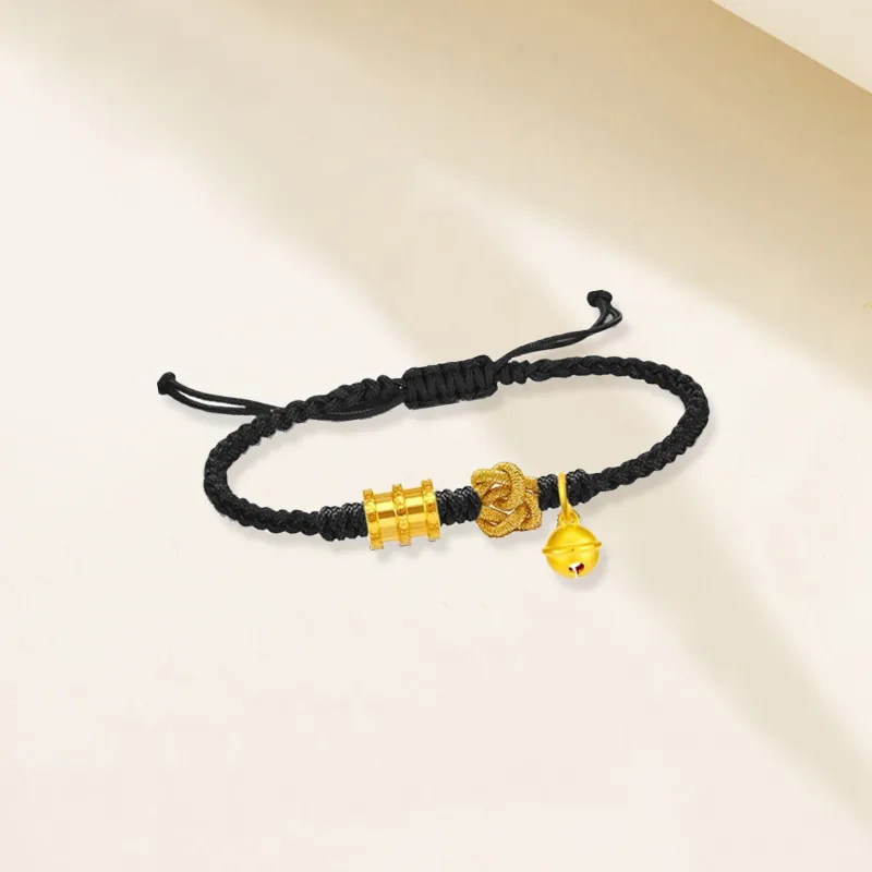 Old Qingyun Silver Building Gold Bracelet Unisex-5
