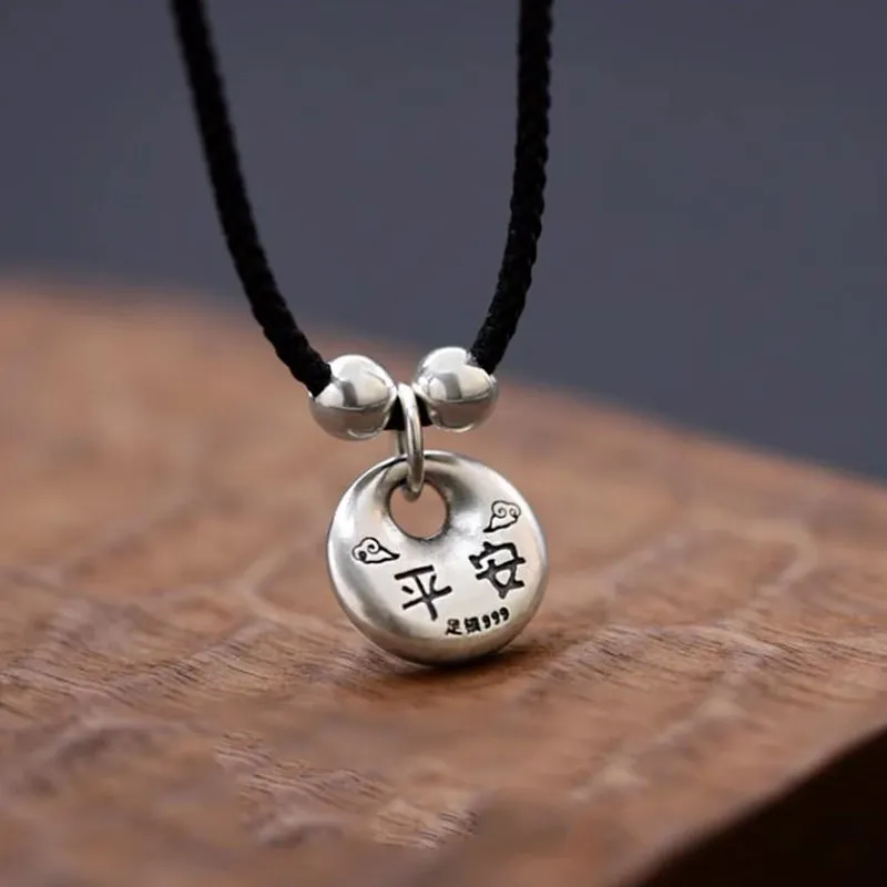 Old Qingyun Silver Building 999 Fine Silver Necklaces Unisex-3