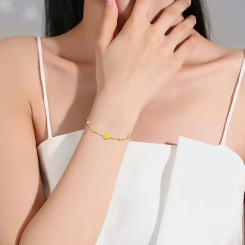 Old Qingyun Silver Building Gold Bracelet Unisex-4