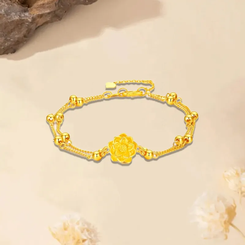 Old Qingyun Silver Building Gold Bracelet Unisex-1