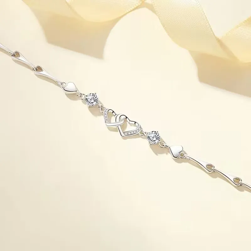 Old Qingyun Silver Building S990 Silver Bracelets Women's-3