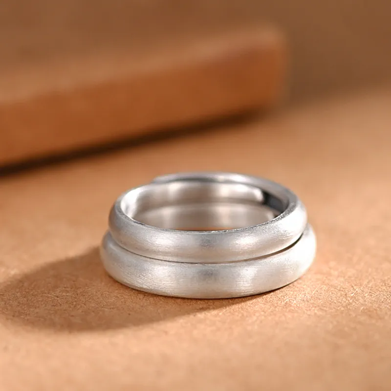 Old Qingyun Silver Building 999 Fine Silver Rings Unisex-7
