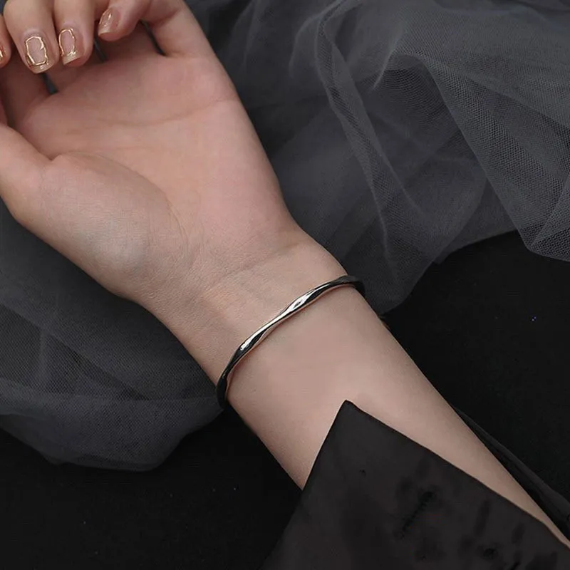 Old Qingyun Silver Building 999 Fine Silver Bangles Women's-3