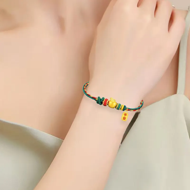 Old Qingyun Silver Building Gold Bracelet Unisex-4