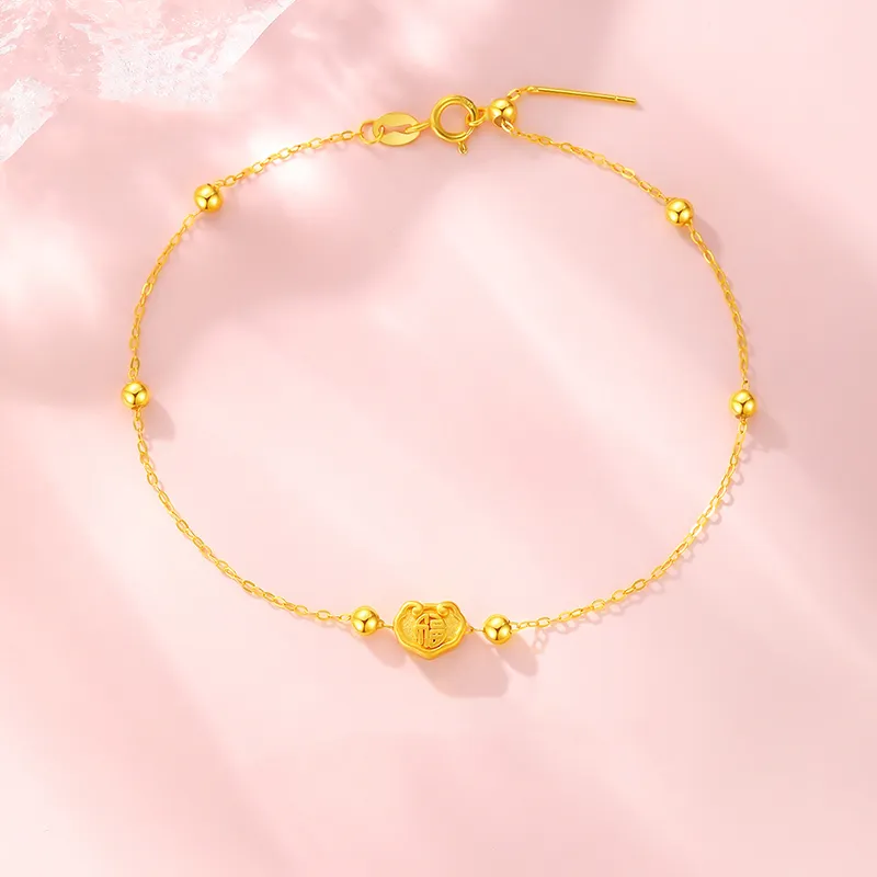 Old Qingyun Silver Building Gold Bracelet Unisex-1