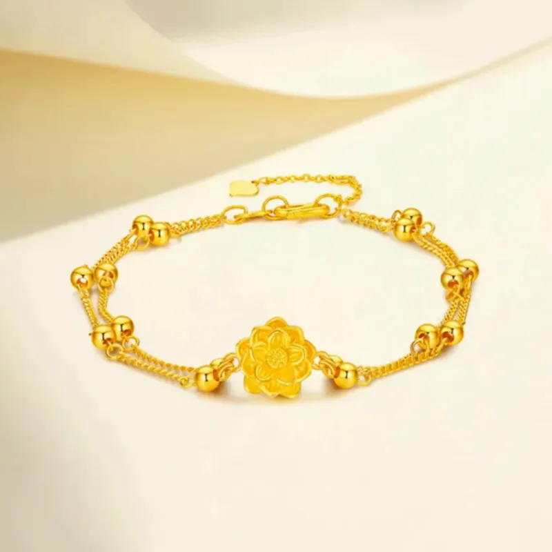 Old Qingyun Silver Building Gold Bracelet Unisex-3