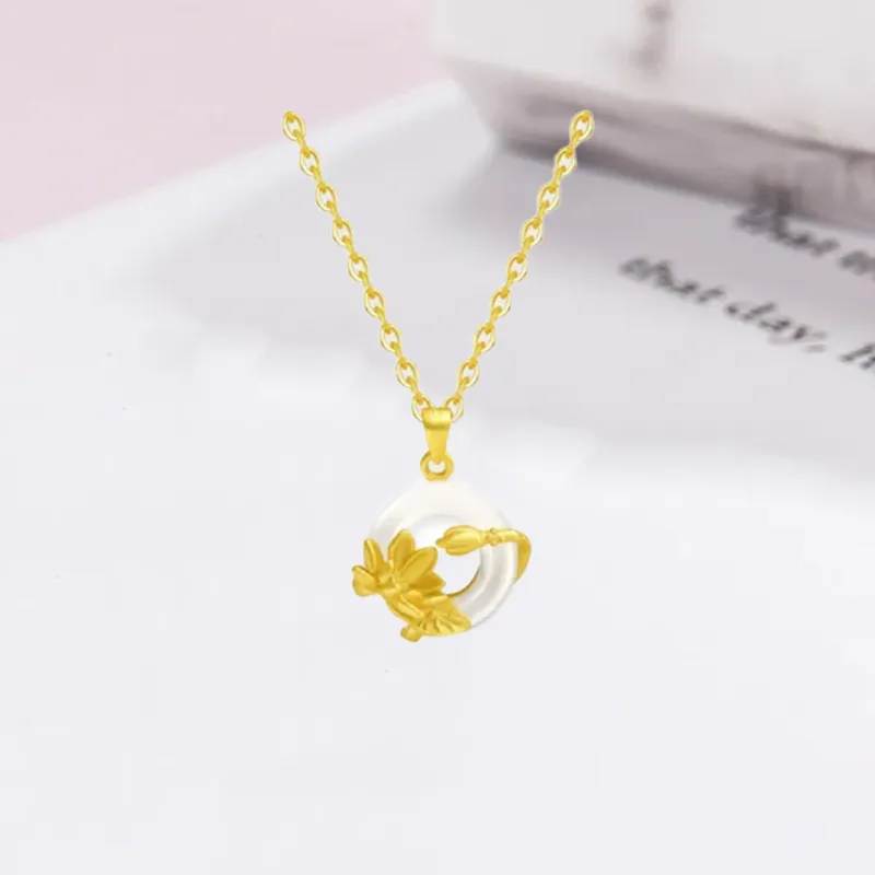 Old Qingyun Silver Building Chalcedony Necklaces Women's-2