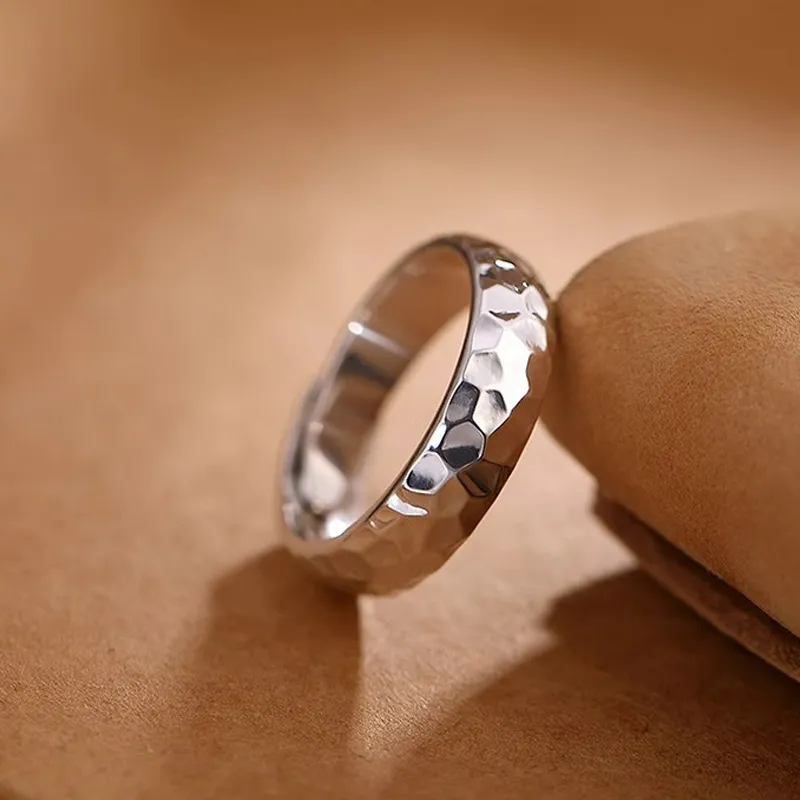 Old Qingyun Silver Building 999 Fine Silver Rings Unisex-3