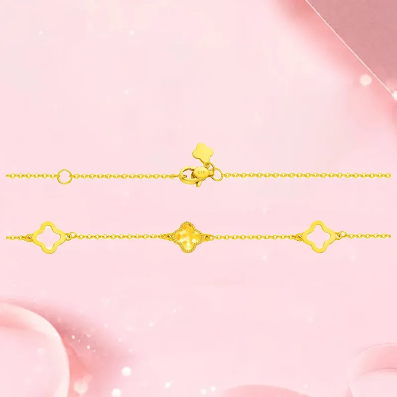 Old Qingyun Silver Building Gold Bracelet Women's-3