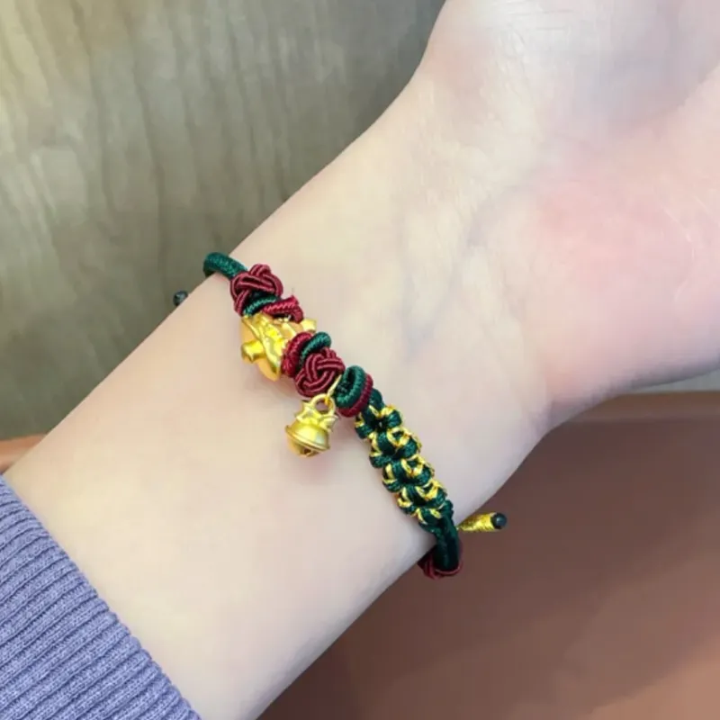 Old Qingyun Silver Building Gold Bracelet Unisex-4