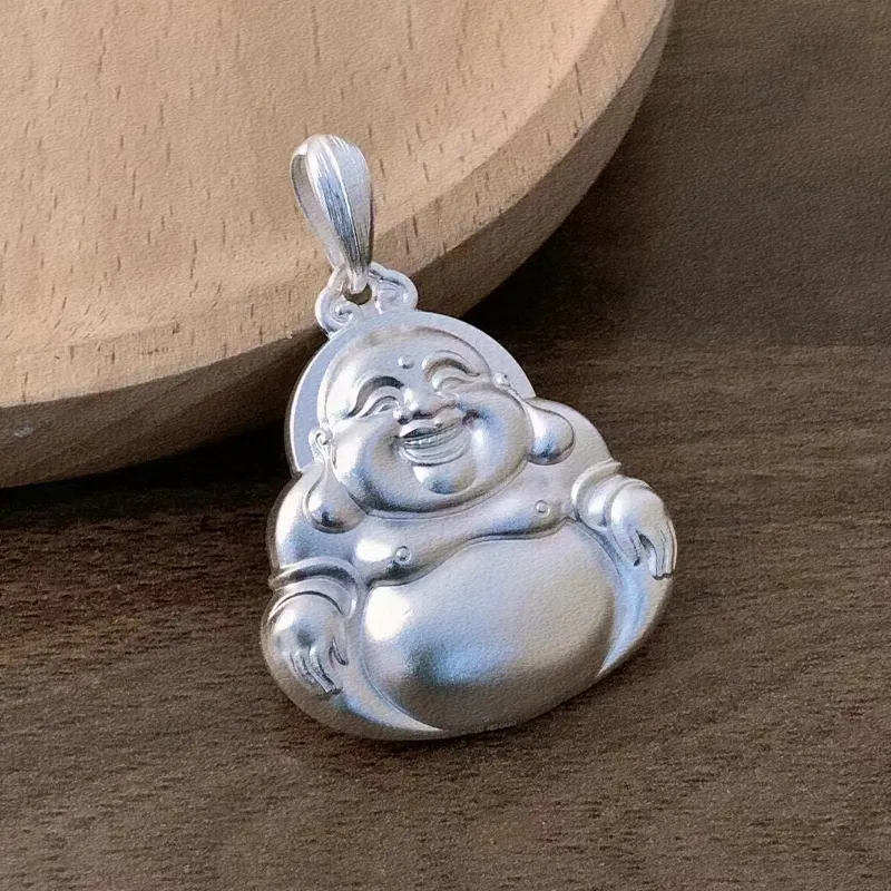 Old Qingyun Silver Building 999 Fine Silver Pendants Unisex-4
