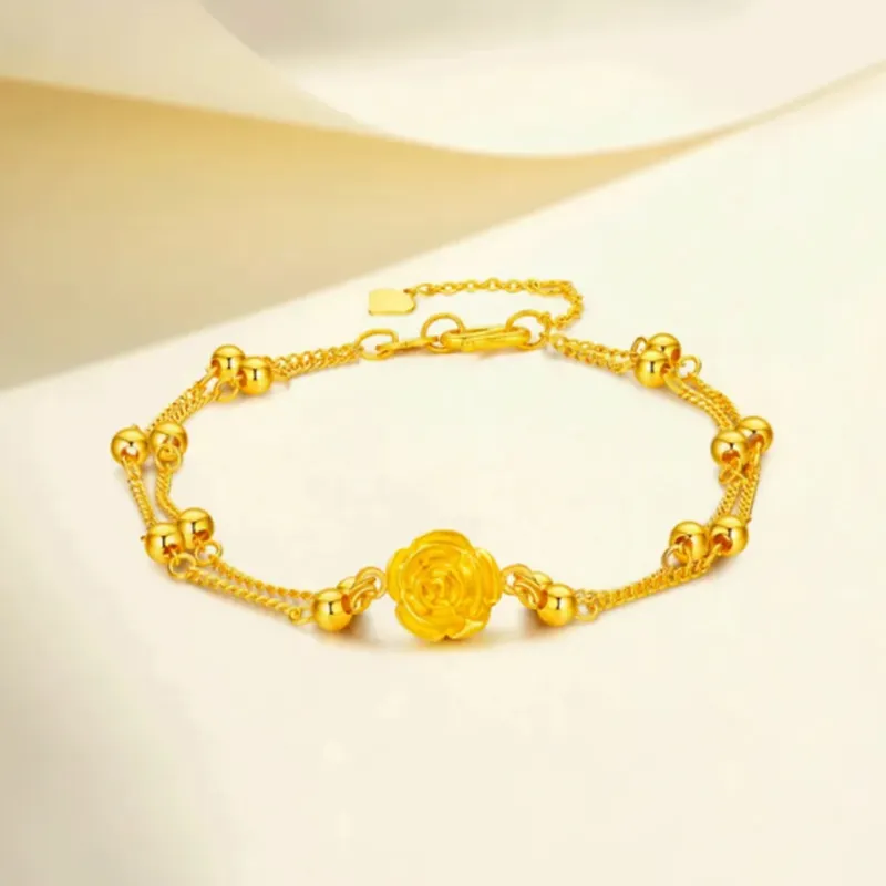 Old Qingyun Silver Building Gold Bracelet Unisex-4